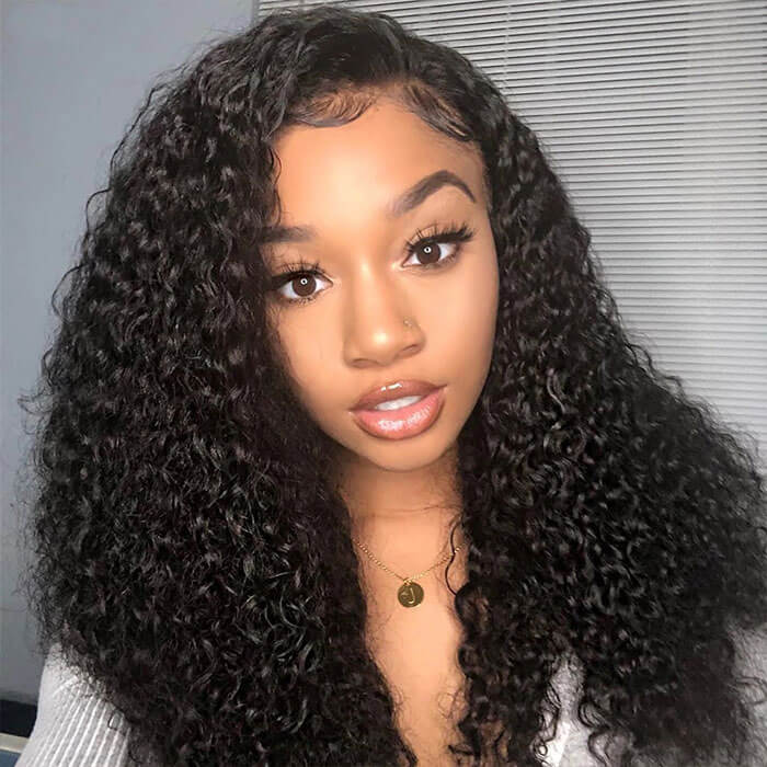 HD Lace Wigs Glueless Kinky Curly Wigs 4x4 Lace Closure Wigs