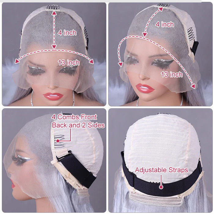 Grey Body Wave Bob Wig 8x5 Pre Cut HD Lace Glueless Wig 13x4 Lace Front Colored Human Hair Short Bob Wigs