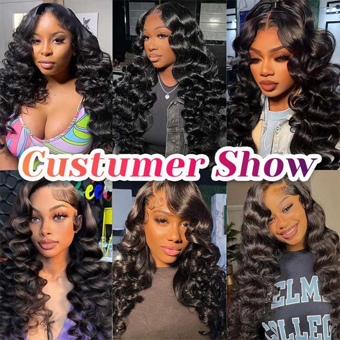 Loose Wave Human Hair 3 Bundles With 4x4 Lace Closure Human Hair Weft