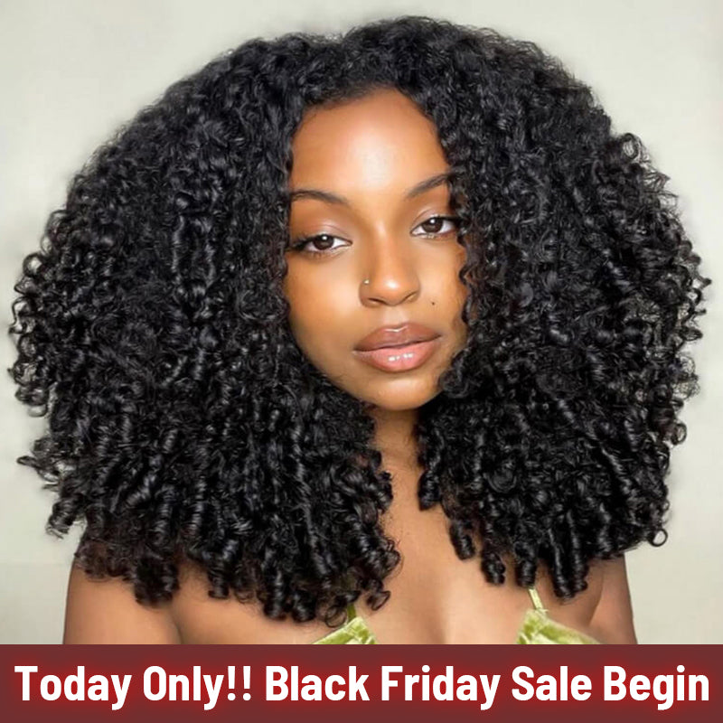 Burmese Curly 3 In 1 Half Wig Drawstring Band Flip Over Wear Go Wig BGMgirl Hair