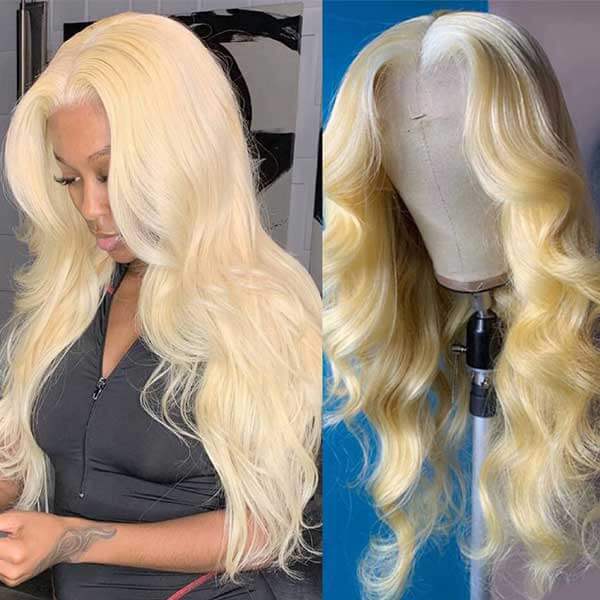 613 Blonde Wig Body Wave Wig 4x4 Lace Closure Wig HD Transparent Lace Wig
