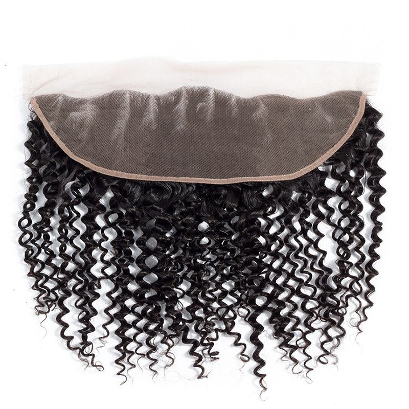 Kinky Curly Virgin Hair Weave 3 Bundles With 13*4 Lace Frontal