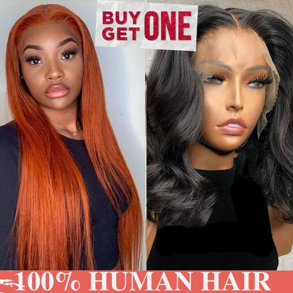 Buy One Get One Free  Ginger Color Lace Closure Wig + Body Wave Bob wig Special Offer
