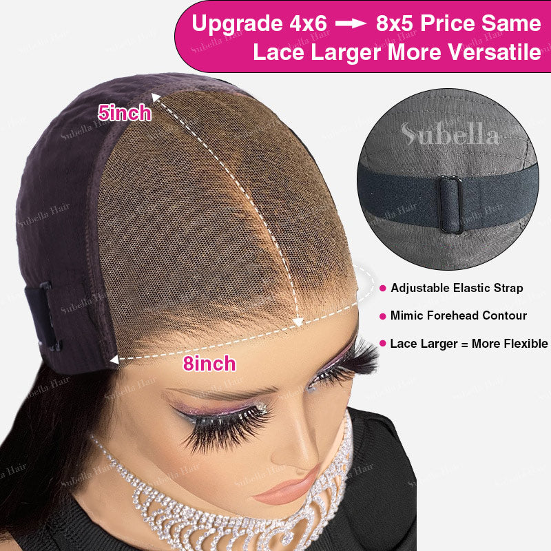 Pre Cut HD Lace Wigs 8x5 Lace Closure Wigs Curly Pre-Bleached Mini Knots Curly Human Hair Wigs