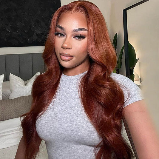 20"=$119 Subella 8x5 HD Lace Put On And Go Glueless Wigs Reddish Brown Body Wave Pre-Cut Lace Wigs Special Offer