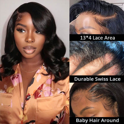 14"=$89 Body Wave Short bob Wigs 13x4 Lace Front Wigs Human Hair 100% Real Human Hair Wig Special Offer