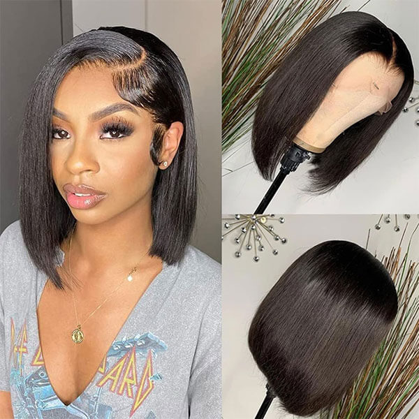Subella Hair Bob Hair Wigs Straight 13x4 HD Transparent Lace Front Wigs 100% Human Virgin Hair Wigs