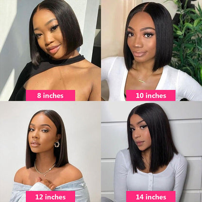 Subella Hair Bob Hair Wigs Straight 13x4 HD Transparent Lace Front Wigs 100% Human Virgin Hair Wigs