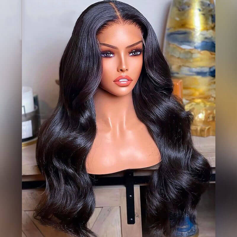 Subella 13x6 HD Transparent Lace Front Wigs 180% Density Body Wave Natural Hair Wigs Pre Plucked Wigs