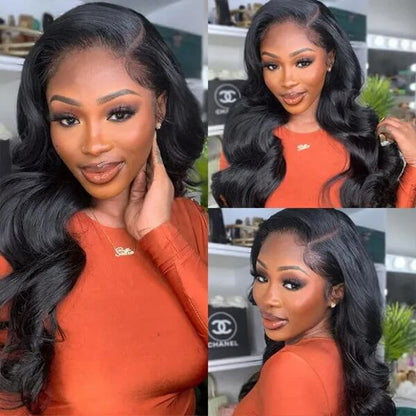 Subella 13x6 HD Transparent Lace Front Wigs 180% Density Body Wave Natural Hair Wigs Pre Plucked Wigs