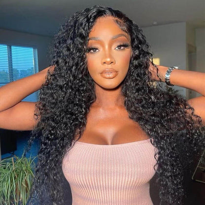 Subella Hair Curly HD Transparent Lace Front Wig Pre Plucked Natural Hair Liner 100% Human Virgin Hair Wigs