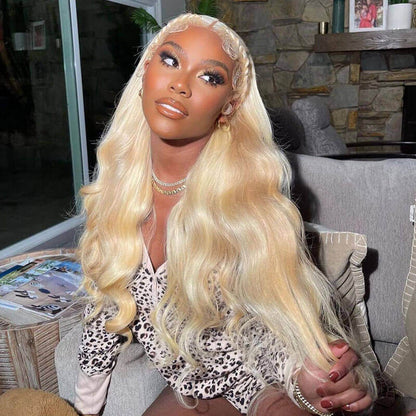 613 Blonde Color Body Wave Wig 13*4 HD Transparent Lace Frontal Human Hair Wigs For Women