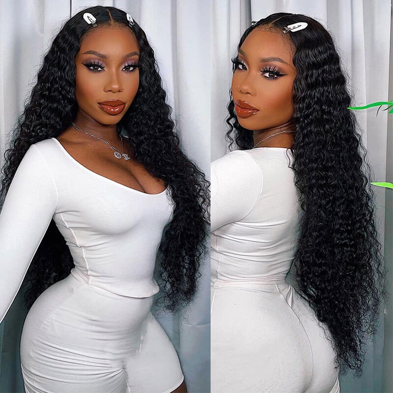 Subella Hair Deep Wave HD Transparent Lace Wigs 13*4 Frontal Wigs Human Hair Wigs