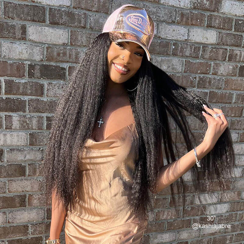 HD Transparent Lace Front Wig Kinky Straight Wig Human Hair For Women High Density