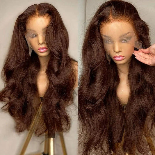 13x4 Lace Frontal Pre-All Glueless Wig Chocolate Brown Body Wave/Straight Ready & Go Human Hair Wigs Special Offer