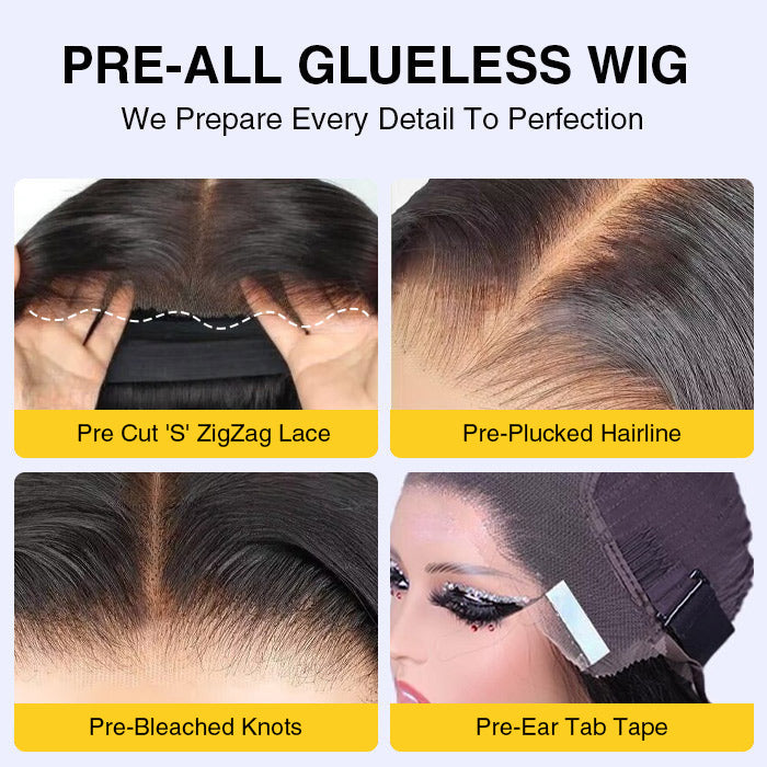 Pre Pleached Pre Cut Lace Glueless Wig 220% Density 8x5/13x4 HD Lace Frontal Put On and Go Human Hair Wigs Special Offer