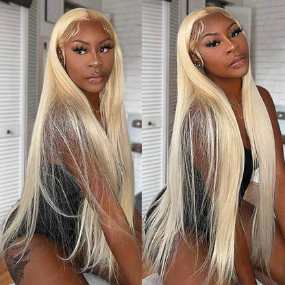 613 Honey Blonde Wigs Brazilian Straight HD Transparent 13x4 Lace Front Human Hair Wigs