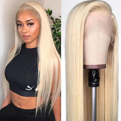 613 Honey Blonde Wigs Brazilian Straight HD Transparent 13x4 Lace Front Human Hair Wigs