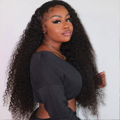 Subella  Curly Wig 100% Human Hair Swiss Lace Curly Hair 13*4 HD Transparent Lace Front Wig