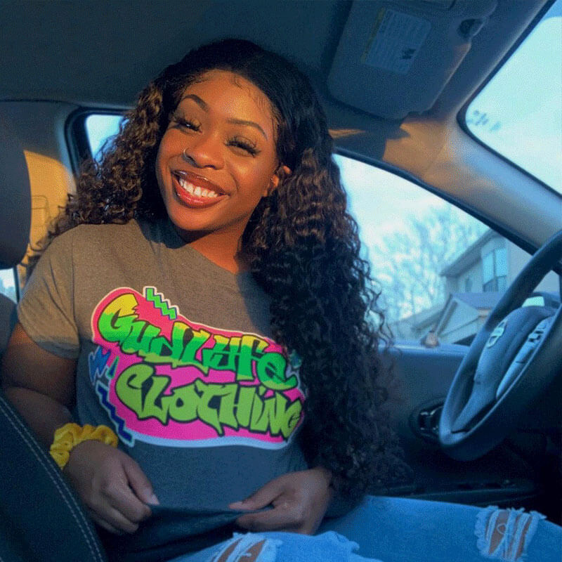 Subella  Curly Wig 100% Human Hair Swiss Lace Curly Hair 13*4 HD Transparent Lace Front Wig