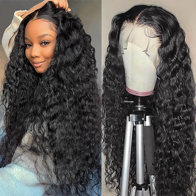 13x4 HD Transparent Lace Frontal Water Wave Wigs Comfortable And Breathable With Natural Hairline