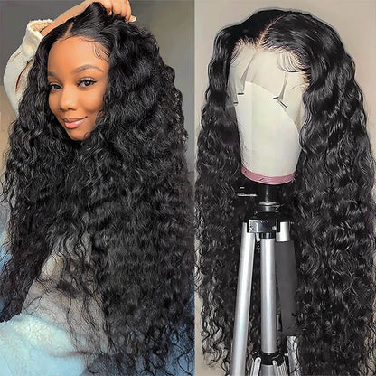 13x4 HD Transparent Lace Frontal Water Wave Wigs Comfortable And Breathable With Natural Hairline