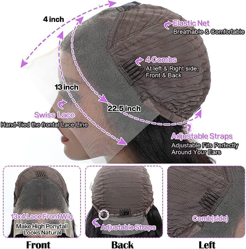 Body Wave HD Invisible 13x4 Lace Front Human Hair Wigs Pre Plucked Brazilian Virgin Hair