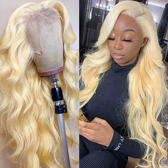 613 Blonde Wig Body Wave 13x6 Lace Frontal Human Hair HD Transparent Lace Wig