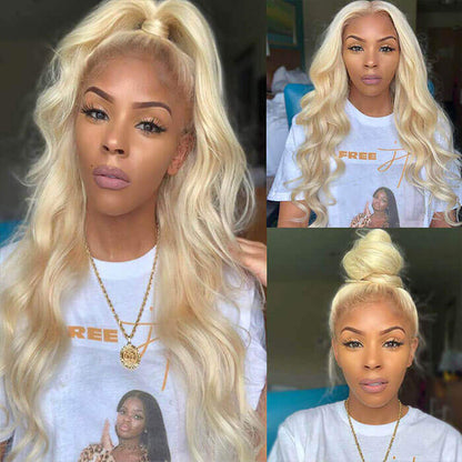 613 Blonde Wig Body Wave 13x6 Lace Frontal Human Hair HD Transparent Lace Wig