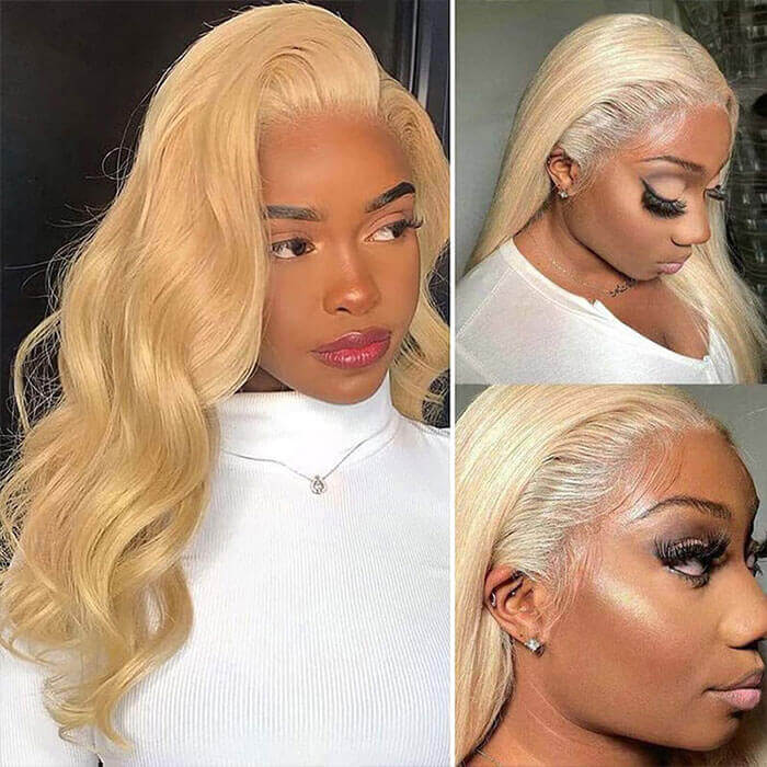 613 Blonde Wig Body Wave 13x6 Lace Frontal Human Hair HD Transparent Lace Wig
