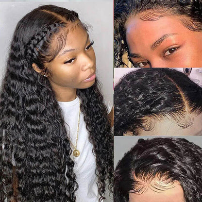 220% Density Deep Wave 13x6 Lace Frontal Wig 100% Human Hair Skin Melt HD Lace Wigs Special Offer