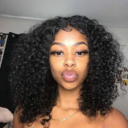 13x6 Lace Front Wig Curly Human Hair Wig HD Transparent Kinky Curly Lace Front Wig