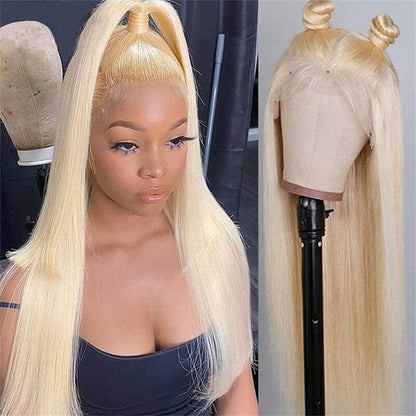 613 Blonde 13x6 HD Lace Front Human Hair Wigs Pre Plucked Straight Wig
