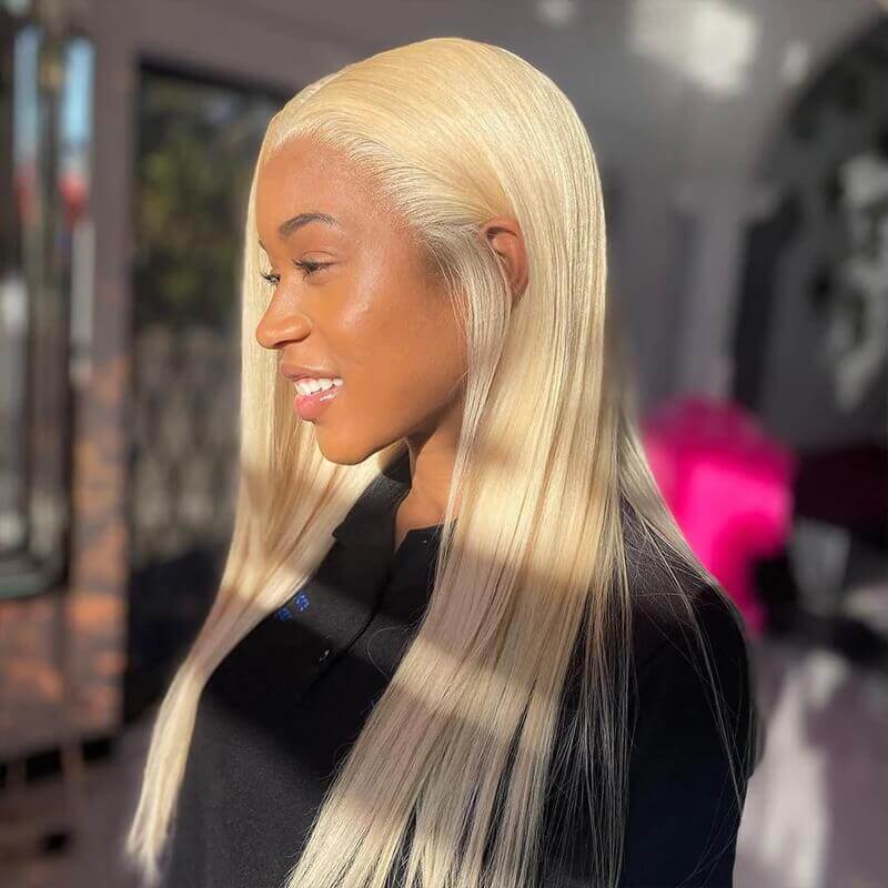 613 Blonde 13x6 HD Lace Front Human Hair Wigs Pre Plucked Straight Wig