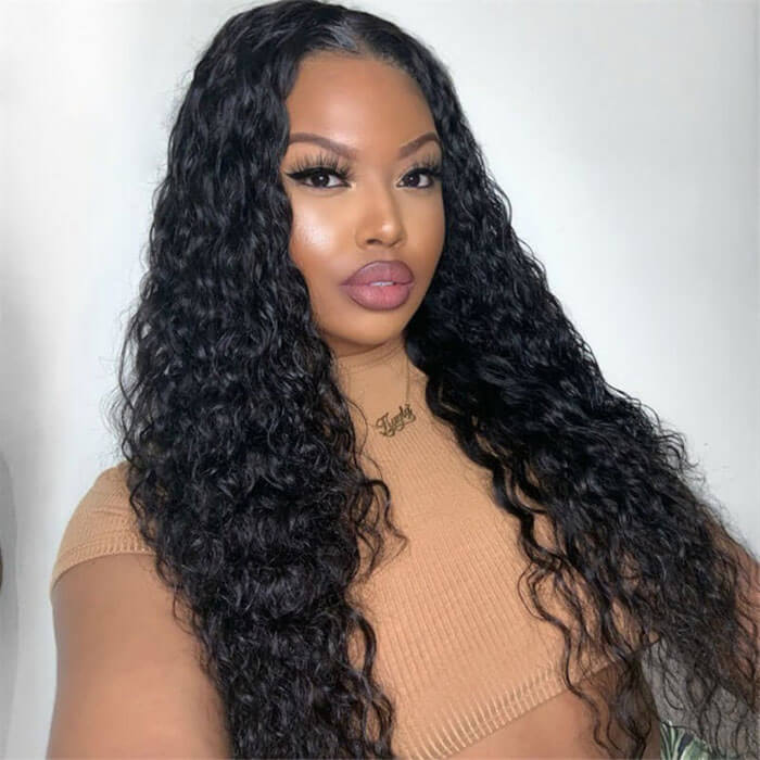 Water Wave 13x6 HD Transparent Lace Front Wig Brazilian Water Wave Lace Wigs With Pre Plucked