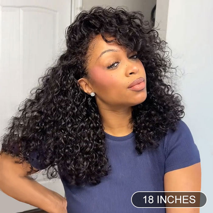 Kinky Edges 4C Hairline Deep Curly Glueless Wig Snug Fit 220% Density 8x5/360 Lace Frontal Wig