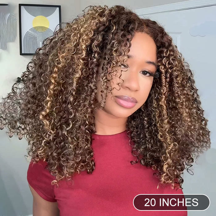 Kinky Edges 4C Hairline Deep Curly Glueless Wig Snug Fit 220% Density 8x5/360 Lace Frontal Wig