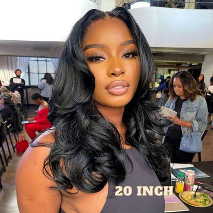 20''=$89 4X4 HD Transparent Lace Closure Wigs Body Wave Wig Pre Plucked With Baby Hair Special Offer