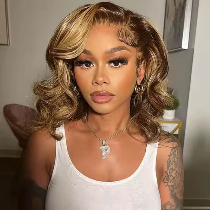 220% Density Body Wave Bob Wig Blunt Cut Short Bob Human Hair Wigs Pre Plucked 5x5 Lace Closure Wig Special Offer