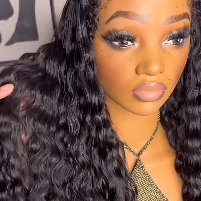 220% Density Loose Deep Wave 4B 4C Kinky Edges Wig Natural Hairline 8x5/13x6/360 Lace Frontal Glueless Wig