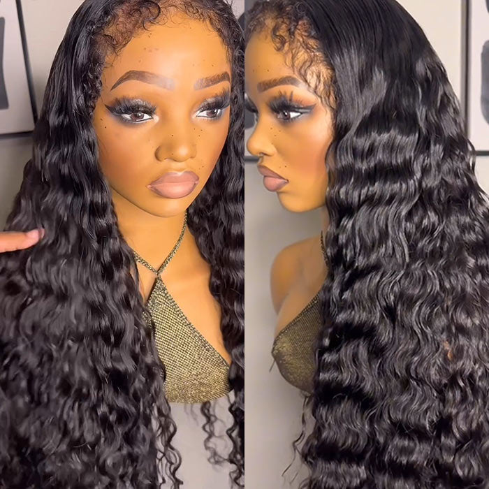 220% Density Loose Deep Wave 4B 4C Kinky Edges Wig Natural Hairline 8x5/13x6/360 Lace Frontal Glueless Wig