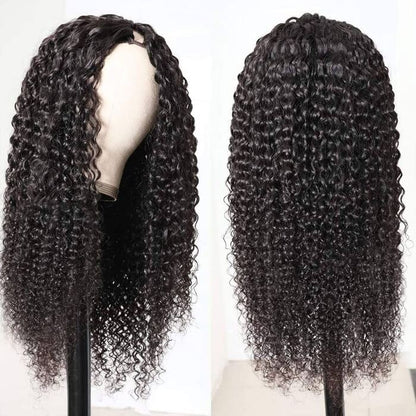 220% Density No Leave Out V Part Wig Kinky Curly Human Hair Wigs Beginner Friendly Special Offer
