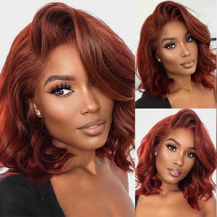 220% Density Pre Cut HD Lace Glueless Wig 8x5 Deep Parting #33 Reddish Brown Body Wave/Water Wave Wig Special Offer