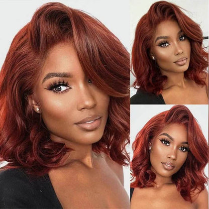 220% Density Pre Cut HD Lace Glueless Wig 8x5 Deep Parting #33 Reddish Brown Body Wave/Water Wave Wig Special Offer