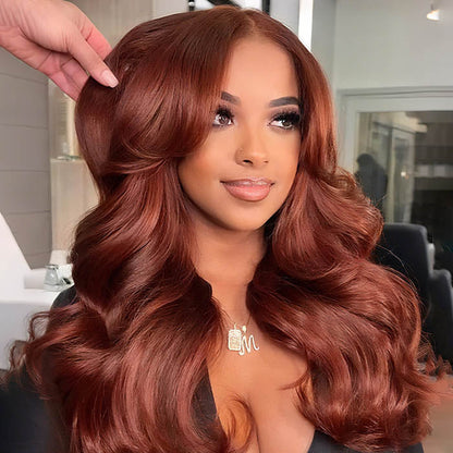 220% Density Pre Cut HD Lace Glueless Wig 8x5 Deep Parting #33 Reddish Brown Body Wave/Water Wave Wig Special Offer