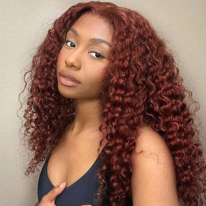 220% Density Pre Cut HD Lace Glueless Wig 8x5 Deep Parting #33 Reddish Brown Body Wave/Water Wave Wig Special Offer