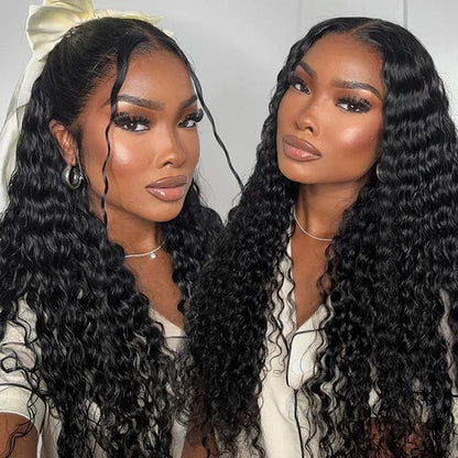 [BOGO] 220% Densiy Pre Plucked Bleached Knots Deep Wave 13x4 HD Lace Front Glueless Wig Special Offer