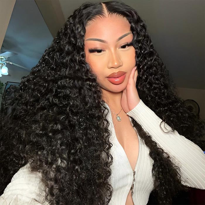 [BOGO] 220% Densiy Pre Plucked Bleached Knots Deep Wave 13x4 HD Lace Front Glueless Wig Special Offer