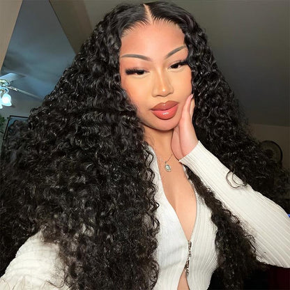 [BOGO] 220% Densiy Pre Plucked Bleached Knots Deep Wave 13x4 HD Lace Front Glueless Wig Special Offer