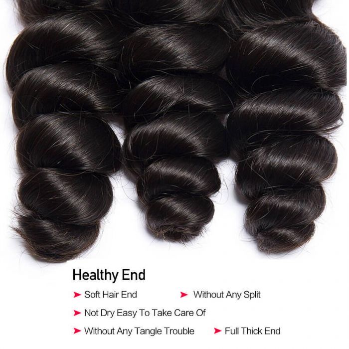 Loose Wave Virgin Human Hair 3 Bundles 100% Unprocessed Virgin Human Hair Extension